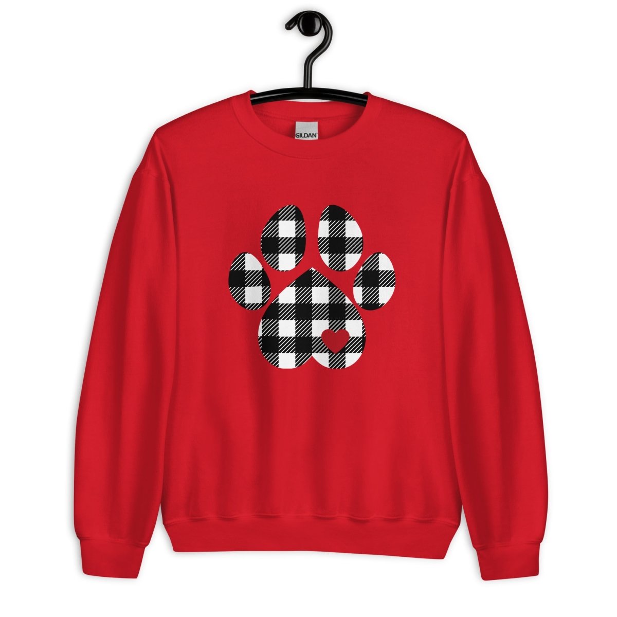 Black Plaid Dog Paw Sweatshirt - DoggyLoveandMore