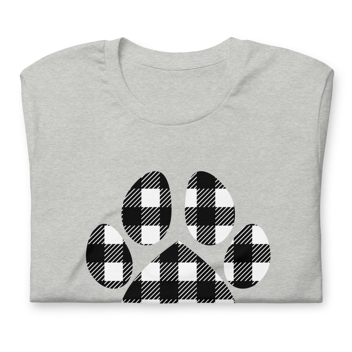 Black Plaid Dog Paw T-Shirt - DoggyLoveandMore