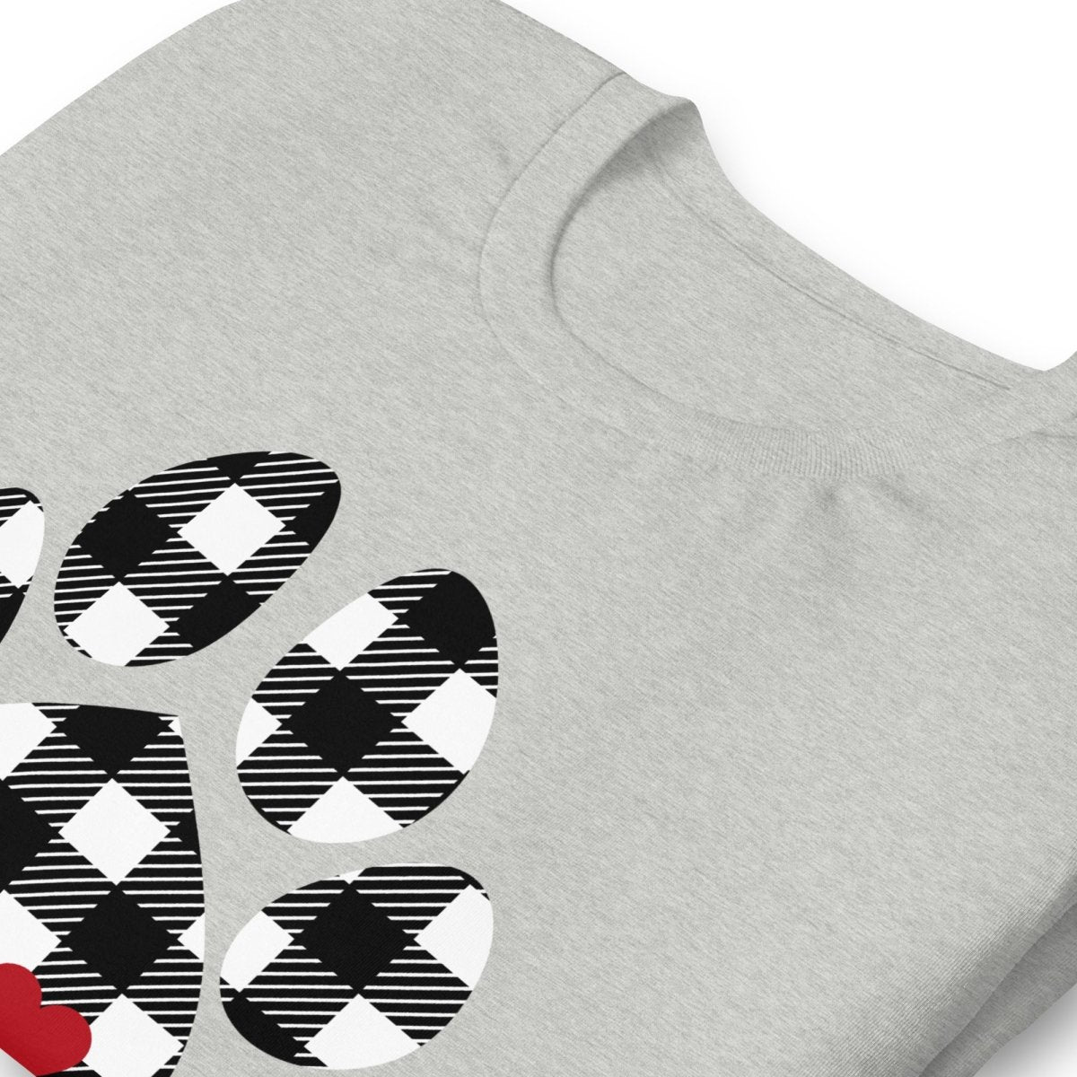 Black Plaid Dog Paw T-Shirt - DoggyLoveandMore