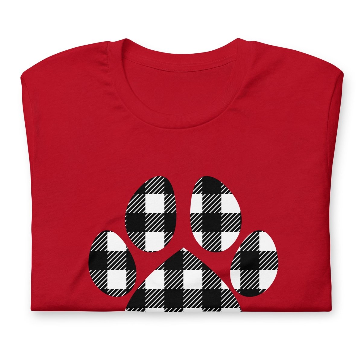 Black Plaid Dog Paw T-Shirt - DoggyLoveandMore