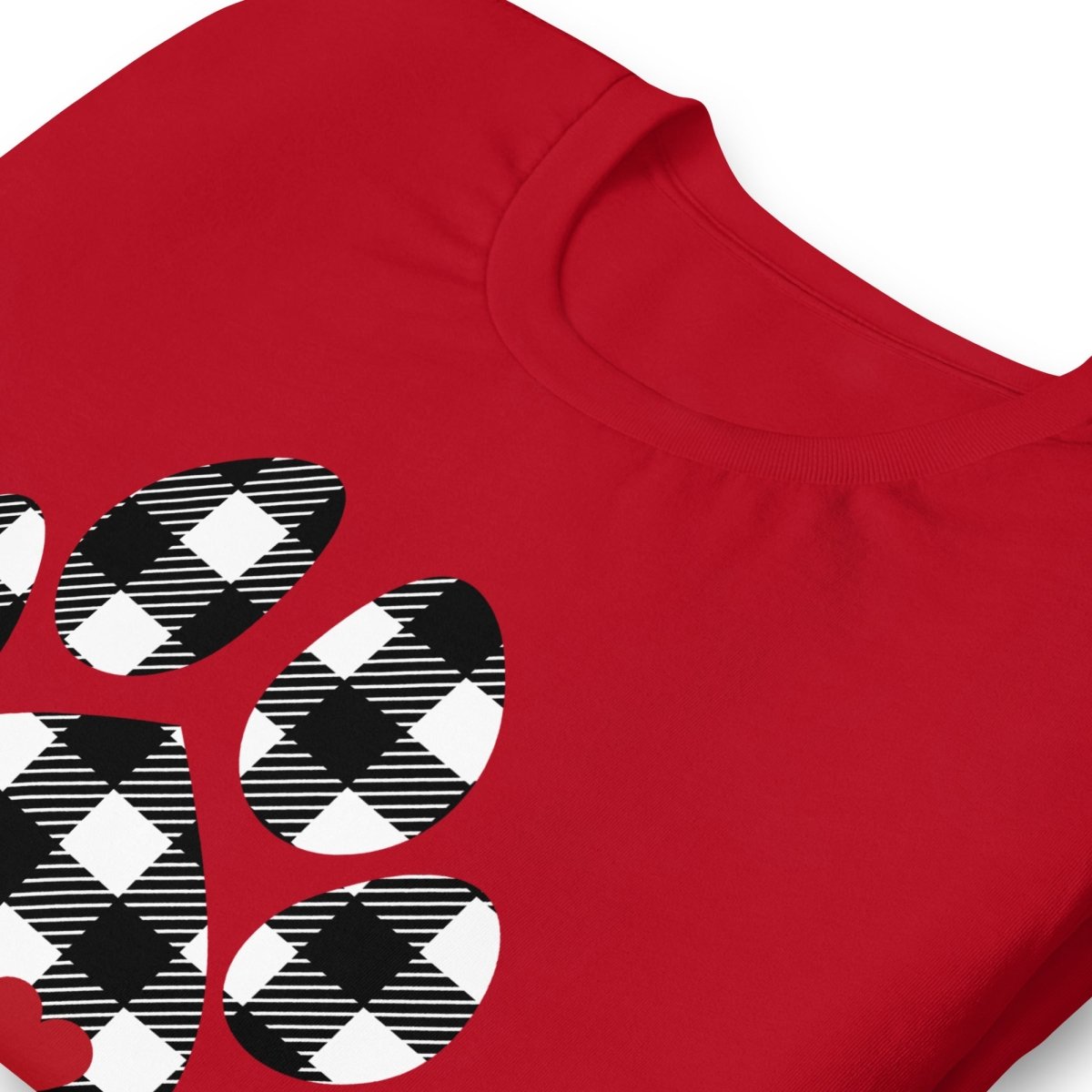 Black Plaid Dog Paw T-Shirt - DoggyLoveandMore