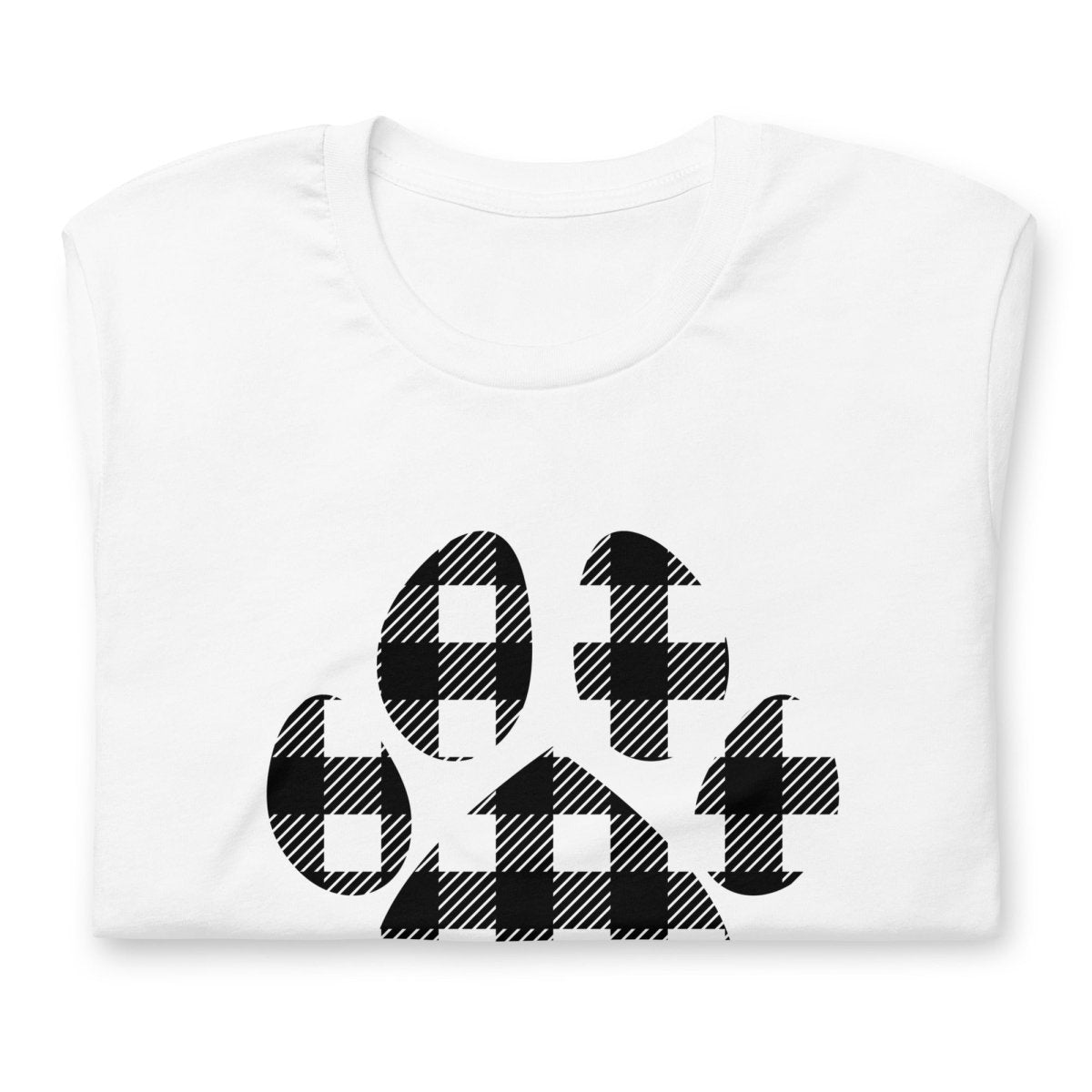 Black Plaid Dog Paw T-Shirt - DoggyLoveandMore