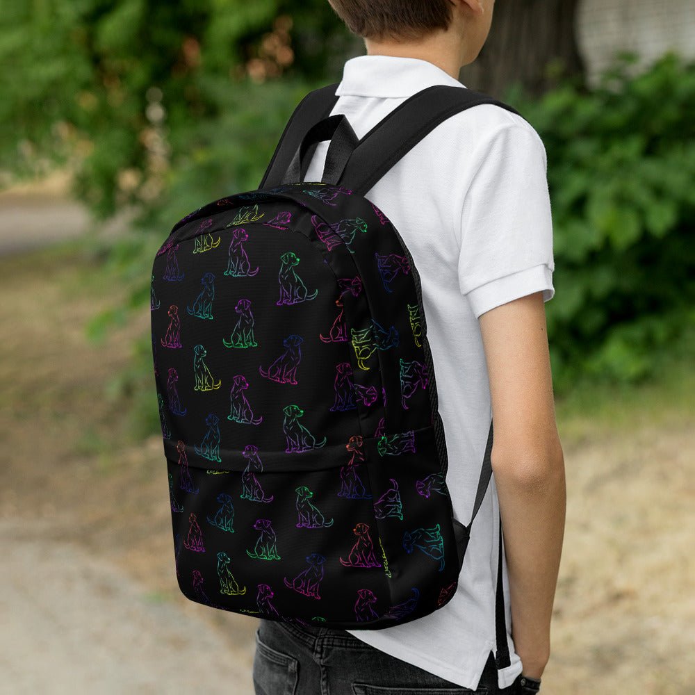 Black Rainbow Dog Backpack - DoggyLoveandMore