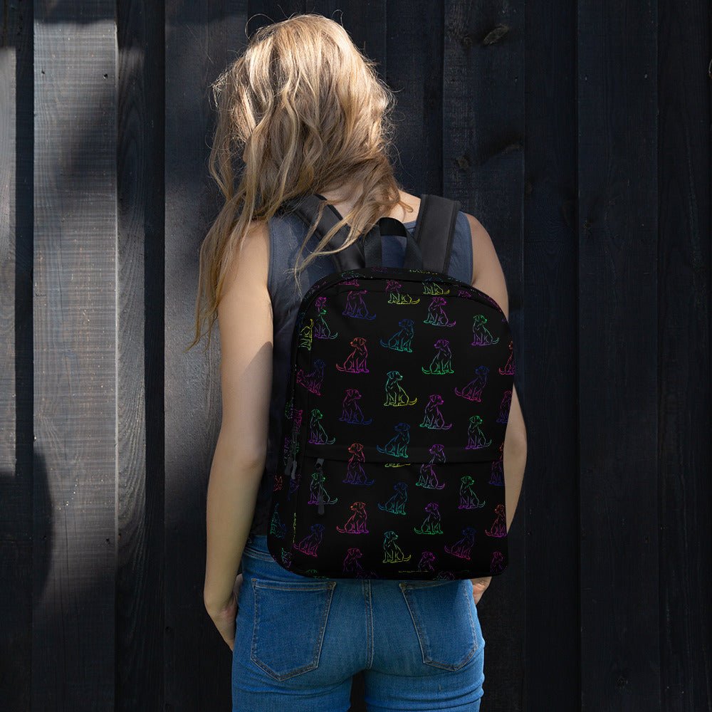 Black Rainbow Dog Backpack - DoggyLoveandMore