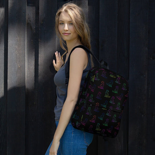 Black Rainbow Dog Backpack - DoggyLoveandMore