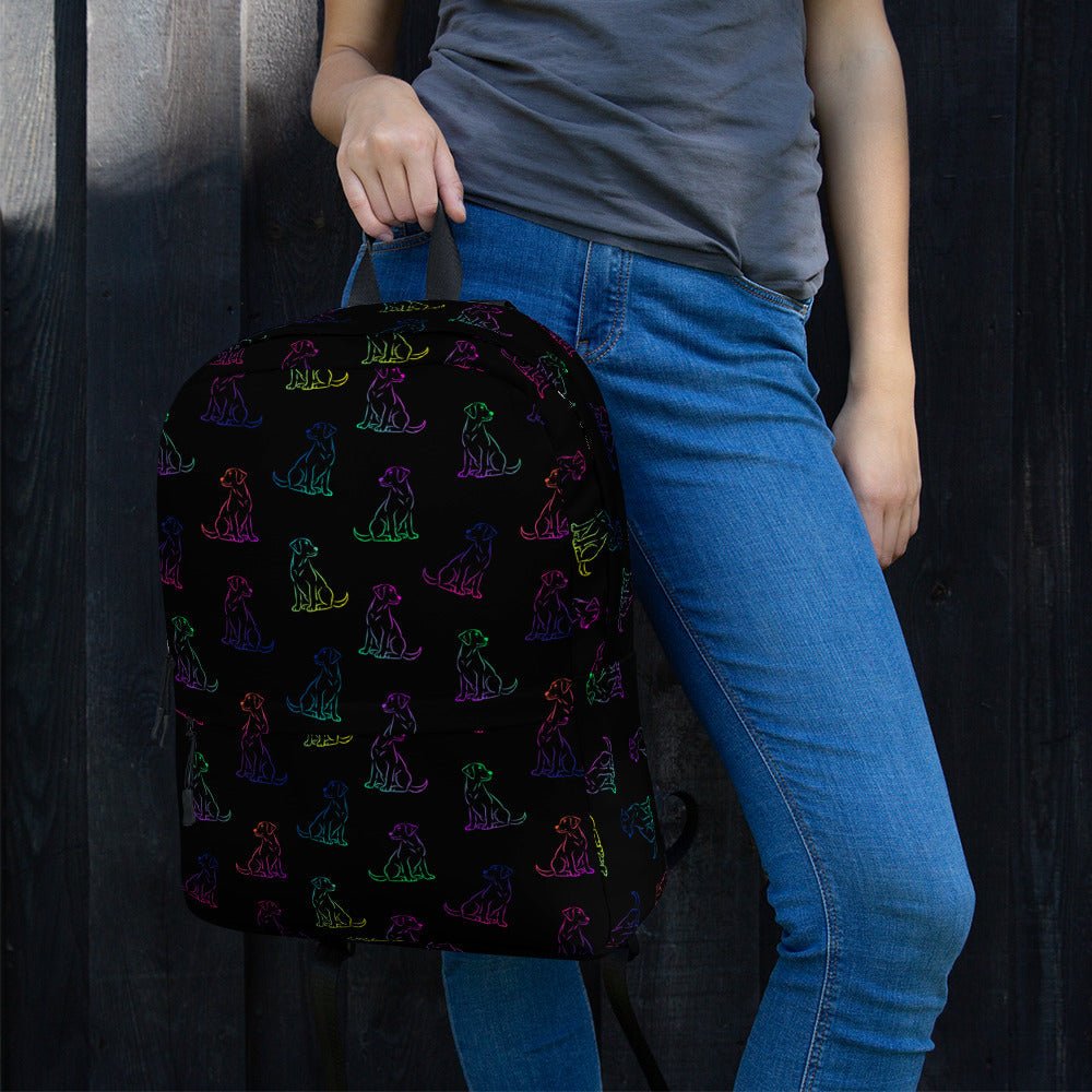 Black Rainbow Dog Backpack - DoggyLoveandMore