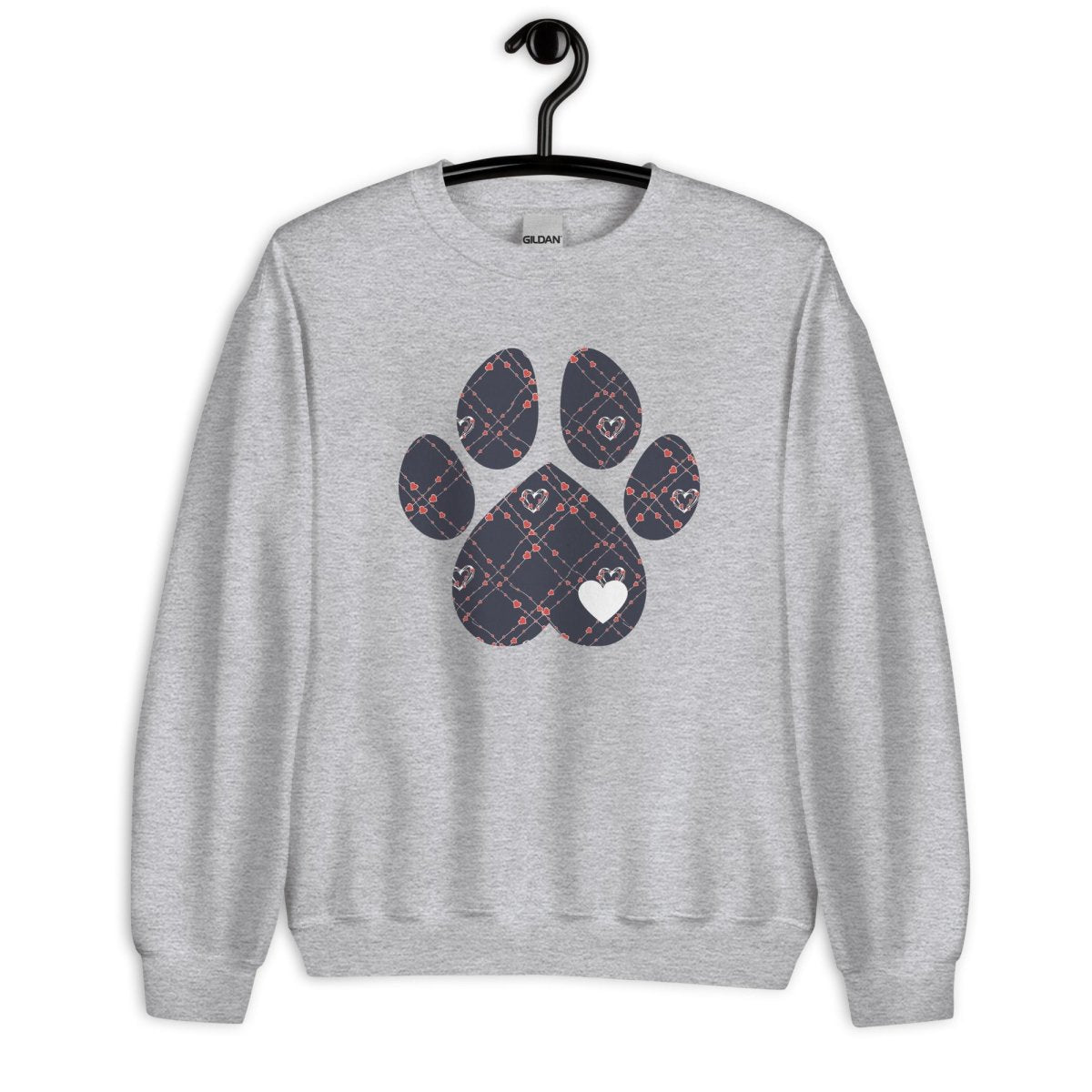 Blue Hearts Dog Paw Sweatshirt - DoggyLoveandMore