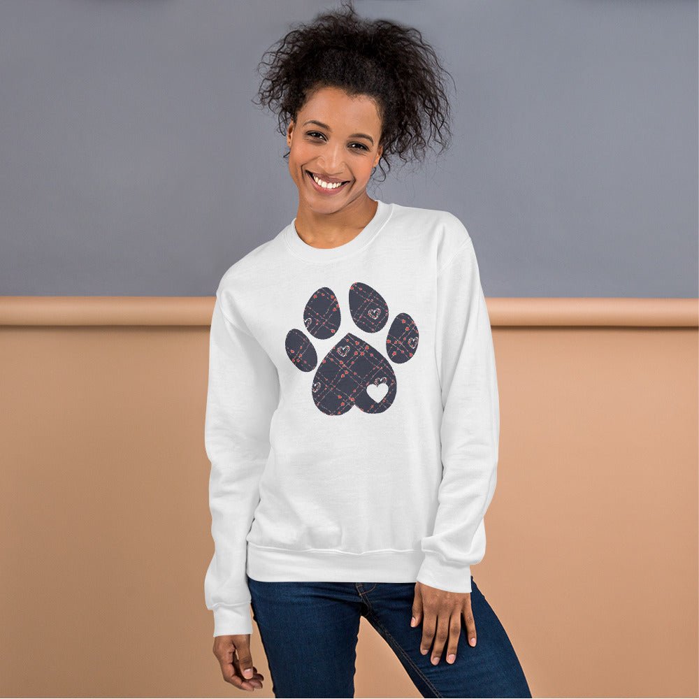 Blue Hearts Dog Paw Sweatshirt - DoggyLoveandMore