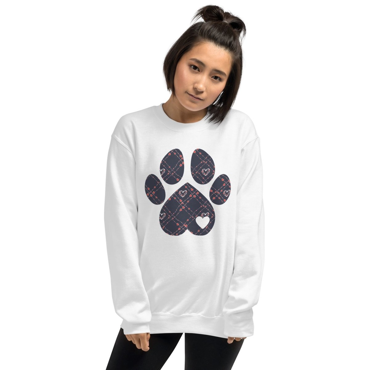 Blue Hearts Dog Paw Sweatshirt - DoggyLoveandMore