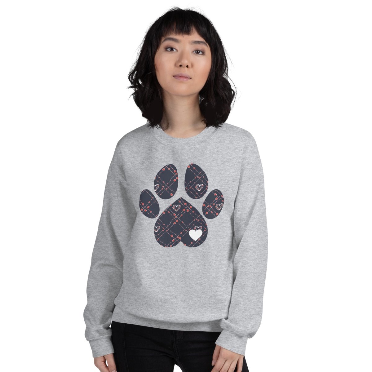 Blue Hearts Dog Paw Sweatshirt - DoggyLoveandMore