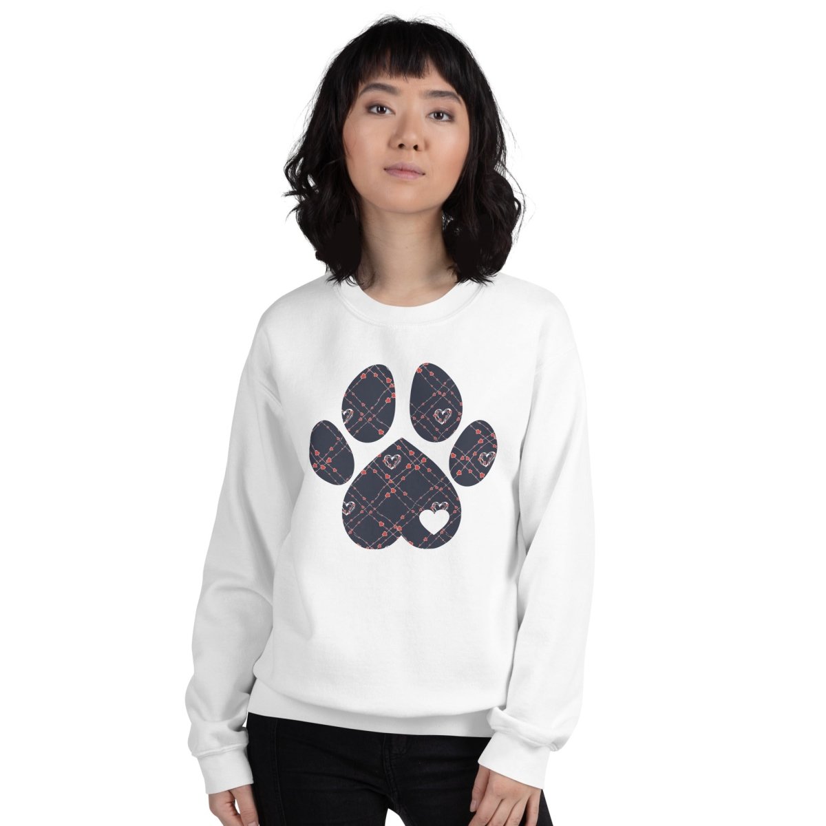 Blue Hearts Dog Paw Sweatshirt - DoggyLoveandMore