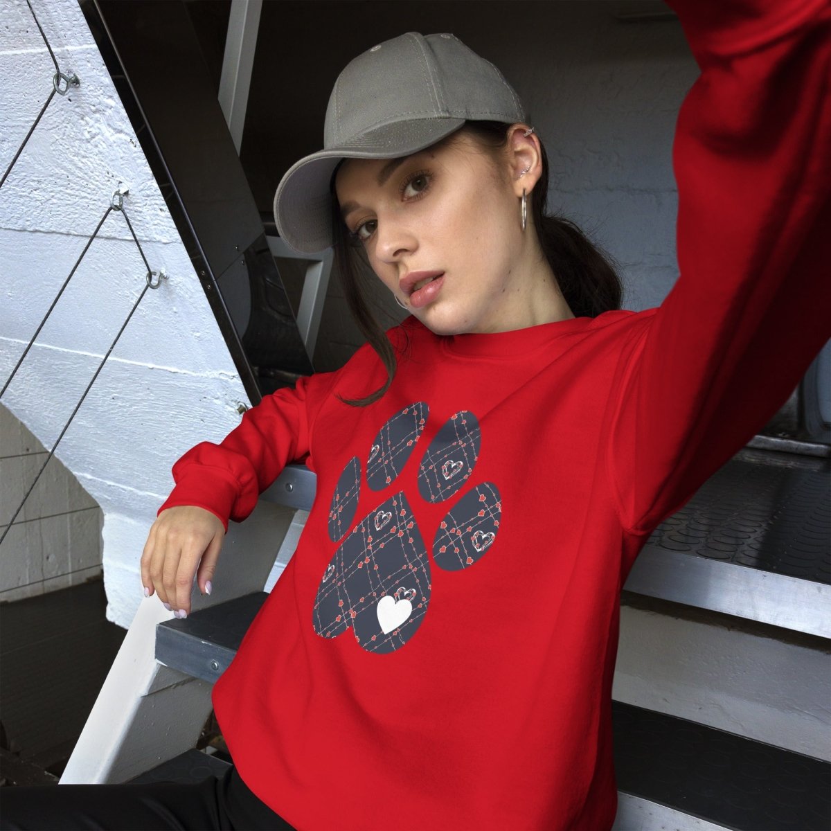 Blue Hearts Dog Paw Sweatshirt - DoggyLoveandMore