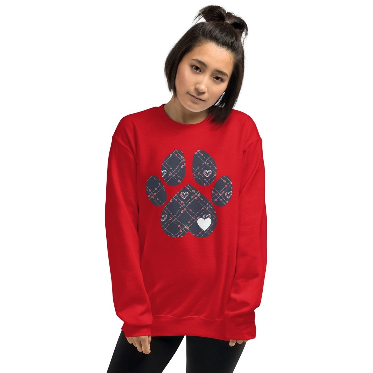 Blue Hearts Dog Paw Sweatshirt - DoggyLoveandMore