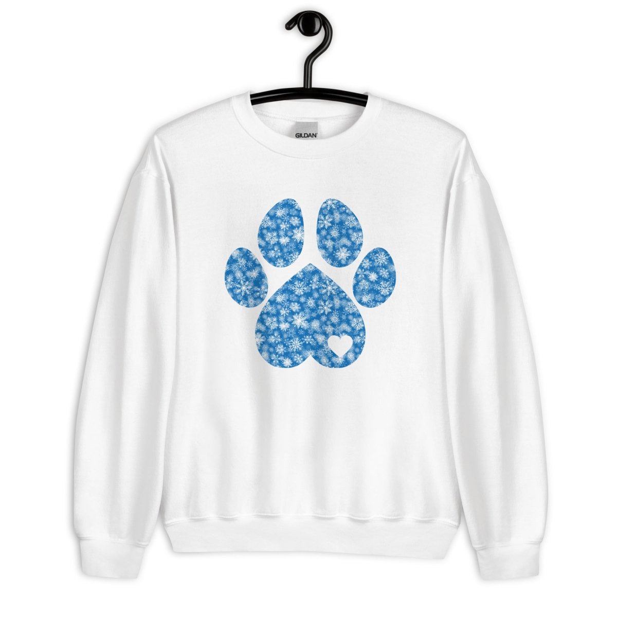 Blue Snowflake Dog Paw Sweatshirt - DoggyLoveandMore