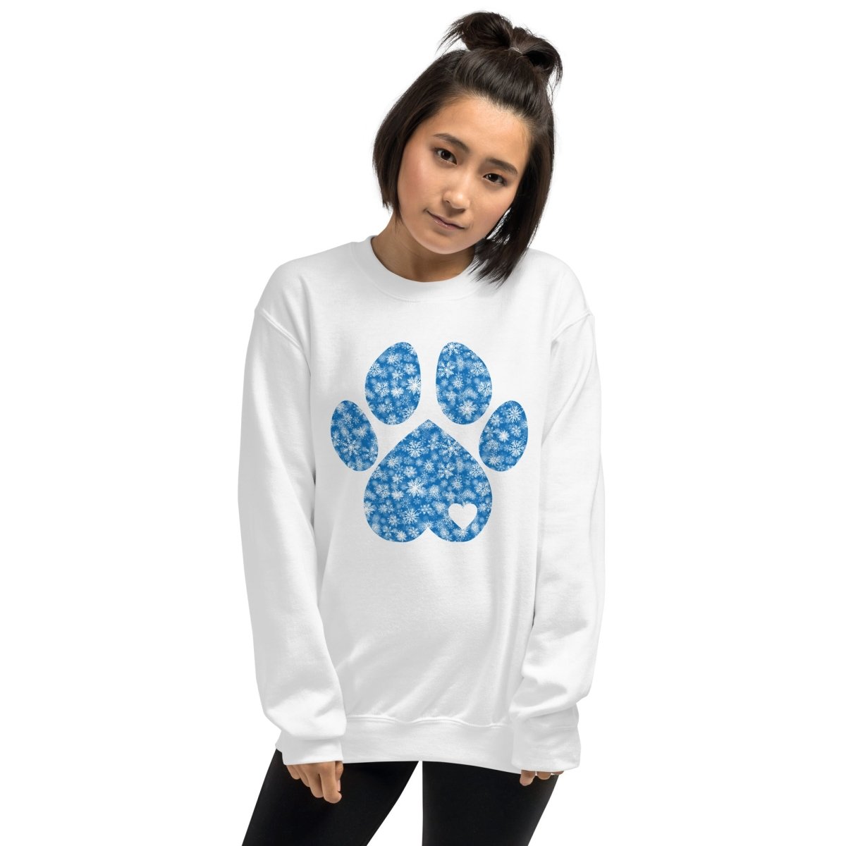Blue Snowflake Dog Paw Sweatshirt - DoggyLoveandMore