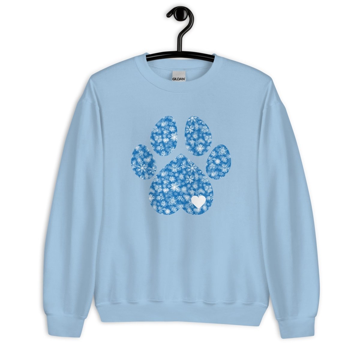 Blue Snowflake Dog Paw Sweatshirt - DoggyLoveandMore