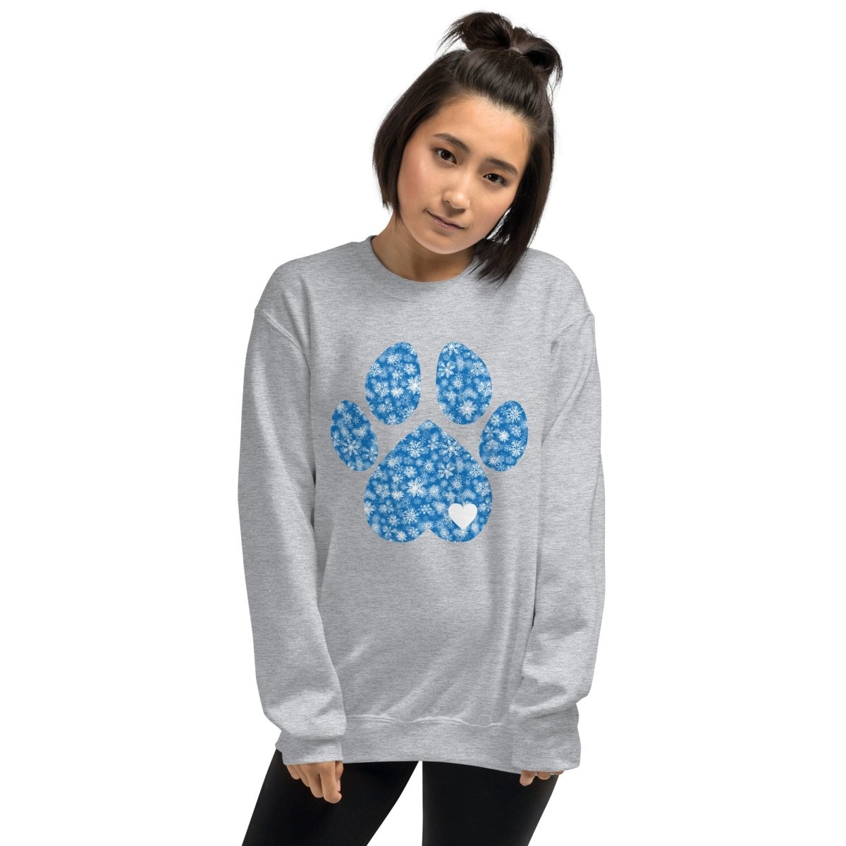 Blue Snowflake Dog Paw Sweatshirt - DoggyLoveandMore