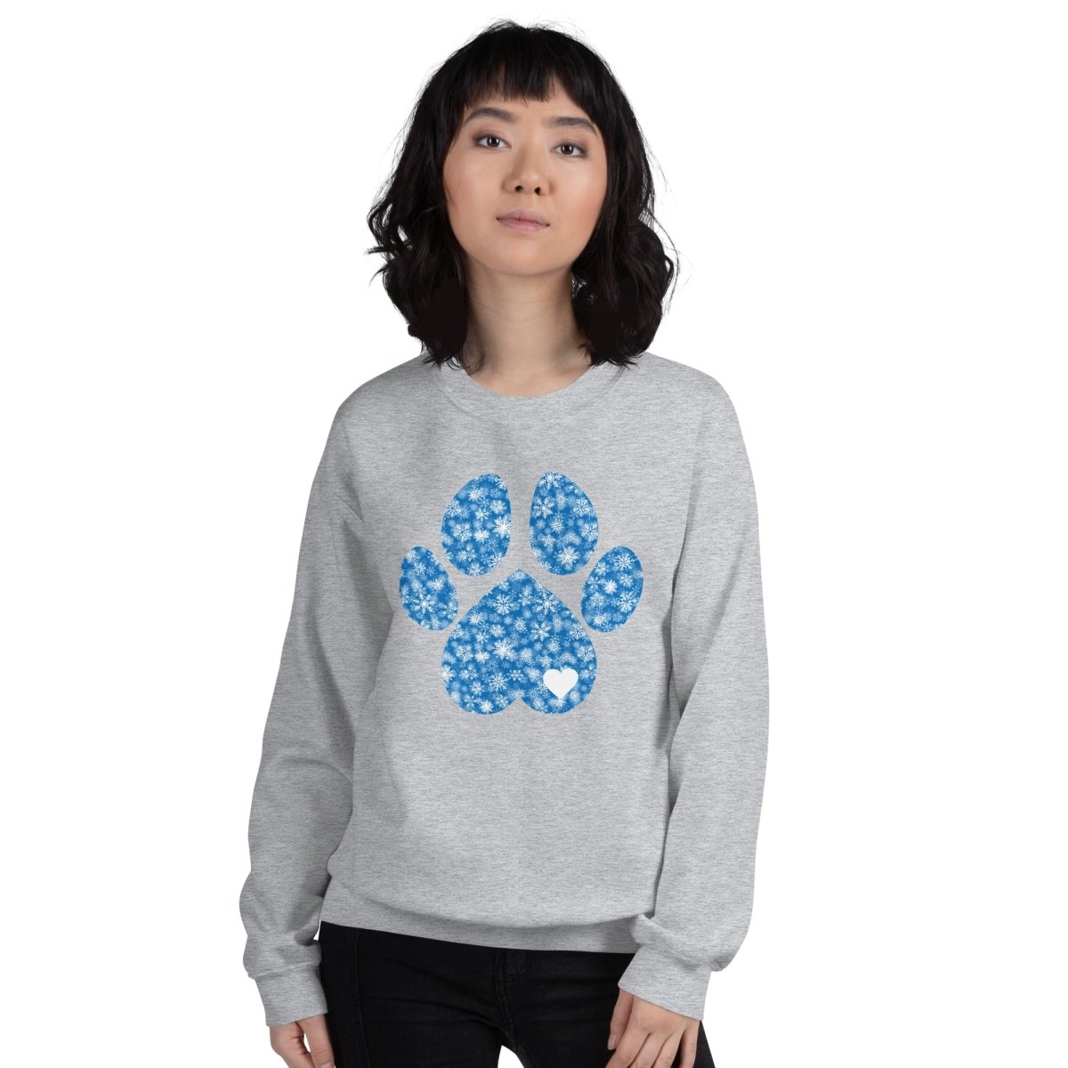 Blue Snowflake Dog Paw Sweatshirt - DoggyLoveandMore