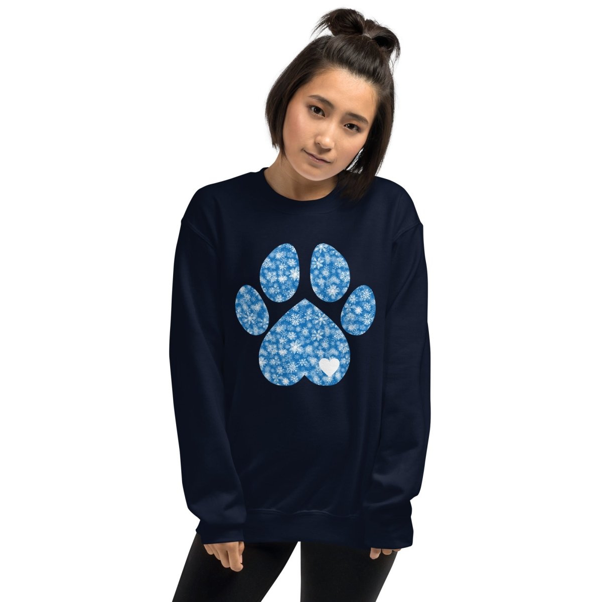 Blue Snowflake Dog Paw Sweatshirt - DoggyLoveandMore