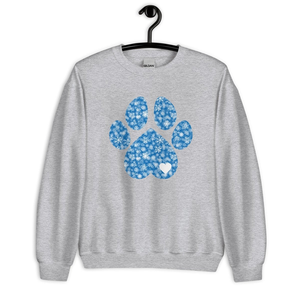 Blue Snowflake Dog Paw Sweatshirt - DoggyLoveandMore