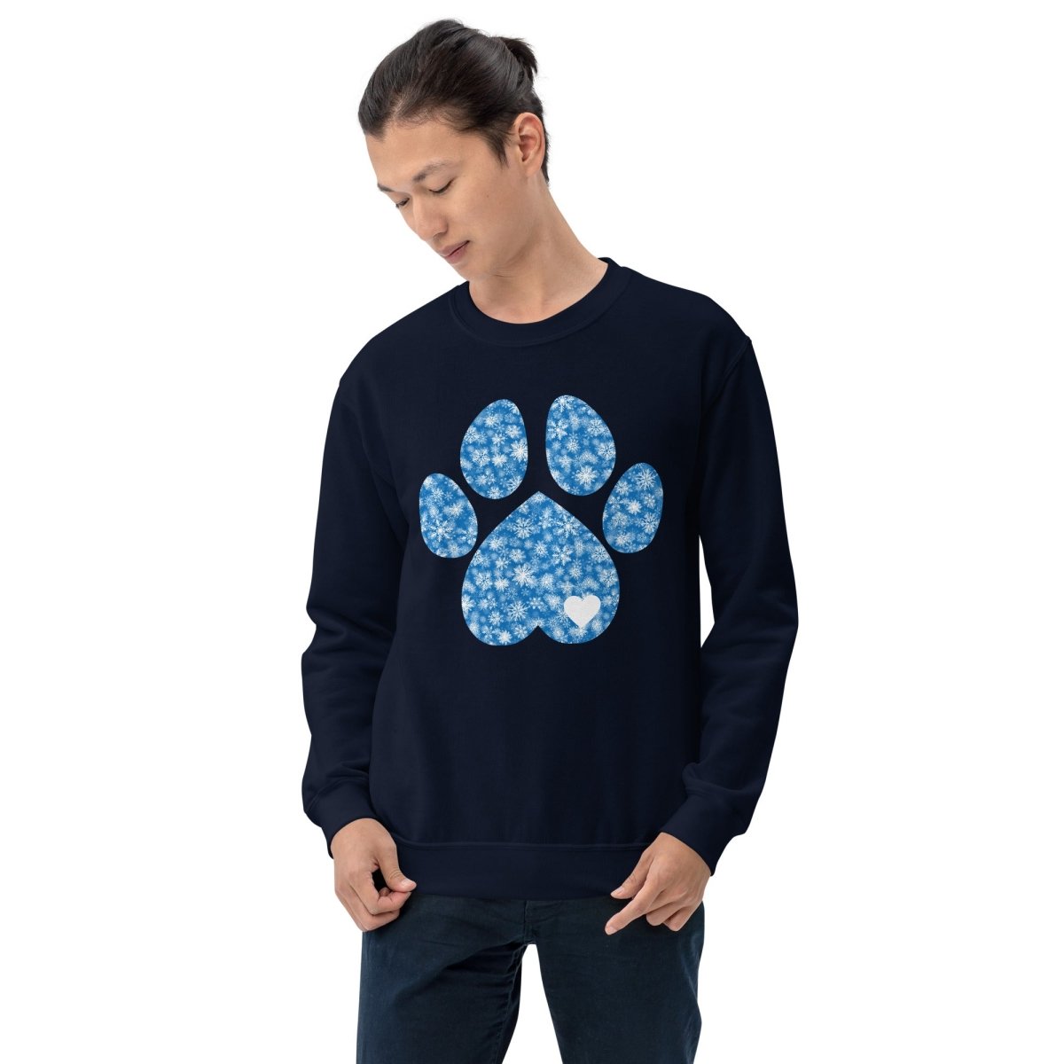 Blue Snowflake Dog Paw Sweatshirt - DoggyLoveandMore