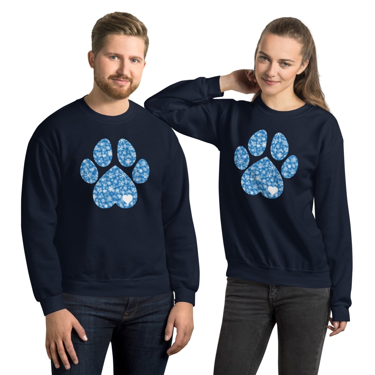 Blue Snowflake Dog Paw Sweatshirt - DoggyLoveandMore