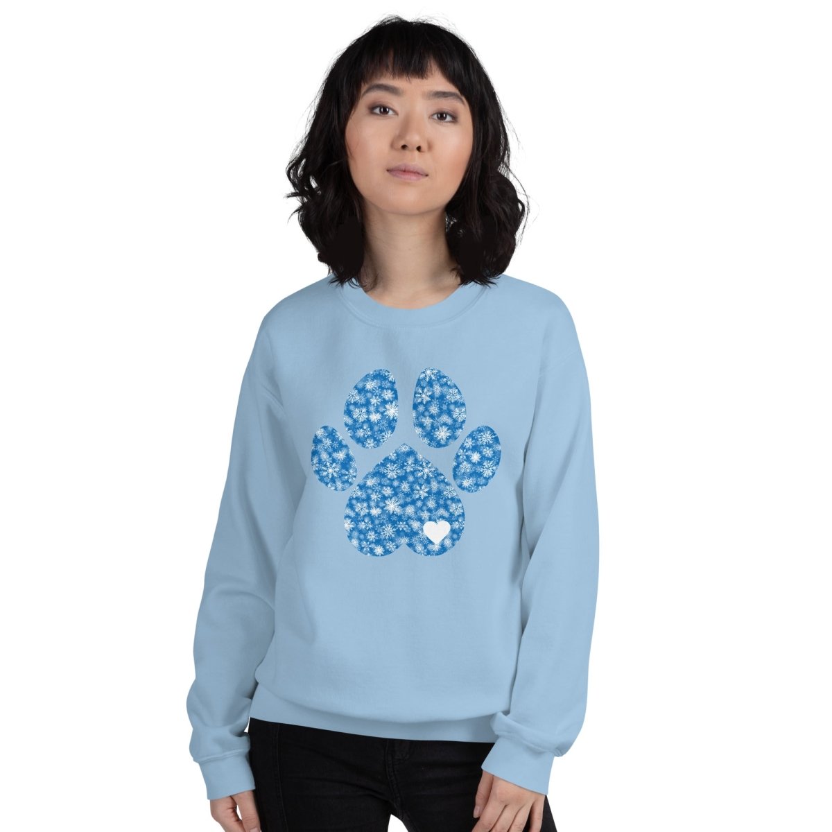 Blue Snowflake Dog Paw Sweatshirt - DoggyLoveandMore