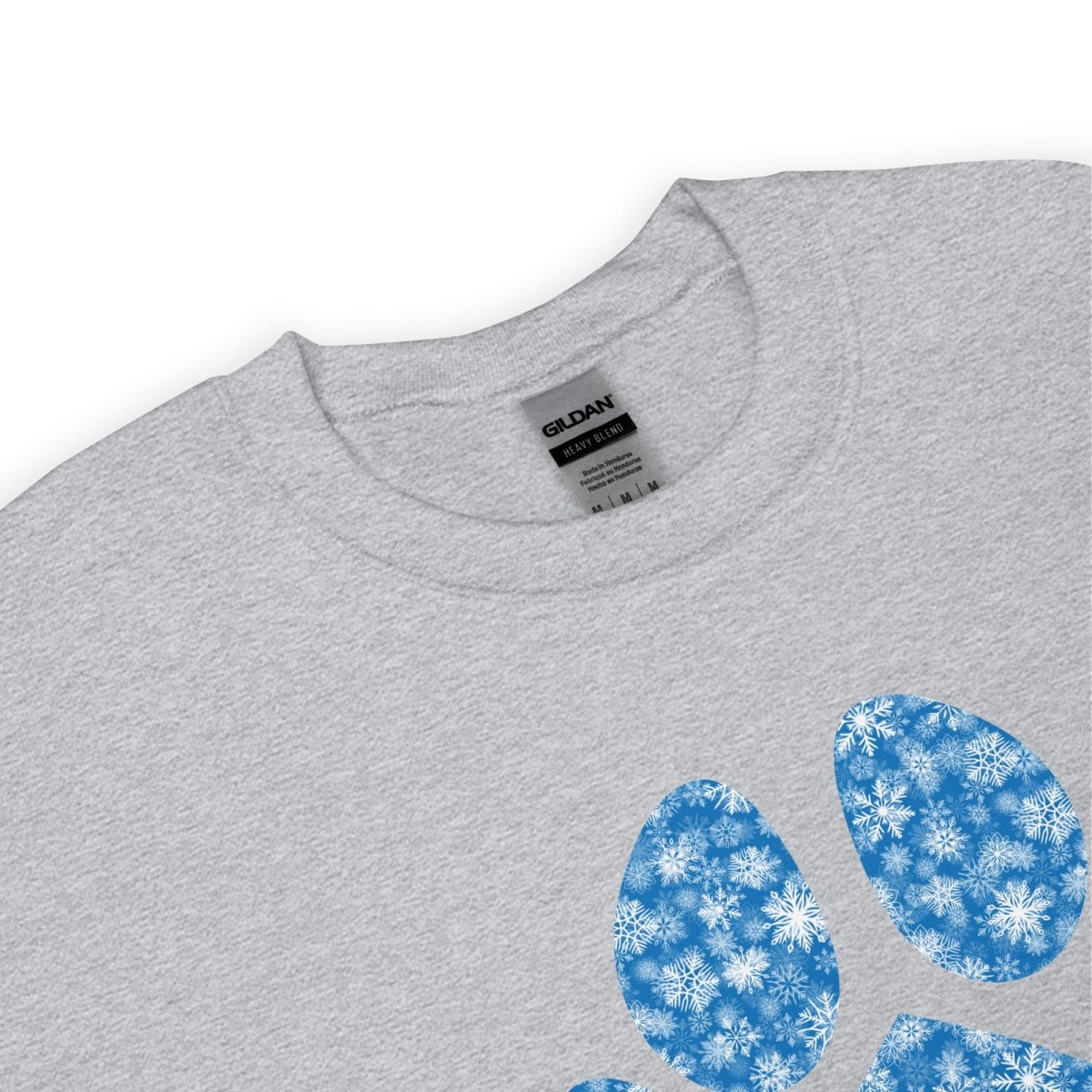 Blue Snowflake Dog Paw Sweatshirt - DoggyLoveandMore