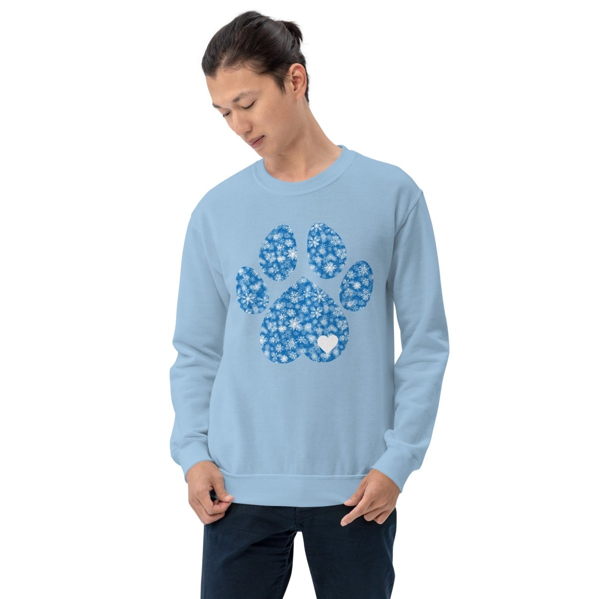 Blue Snowflake Dog Paw Sweatshirt - DoggyLoveandMore