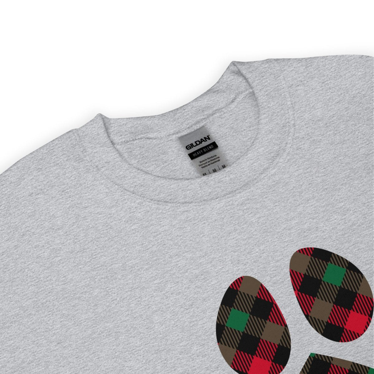 Christmas Plaid Dog Paw Sweatshirt - DoggyLoveandMore