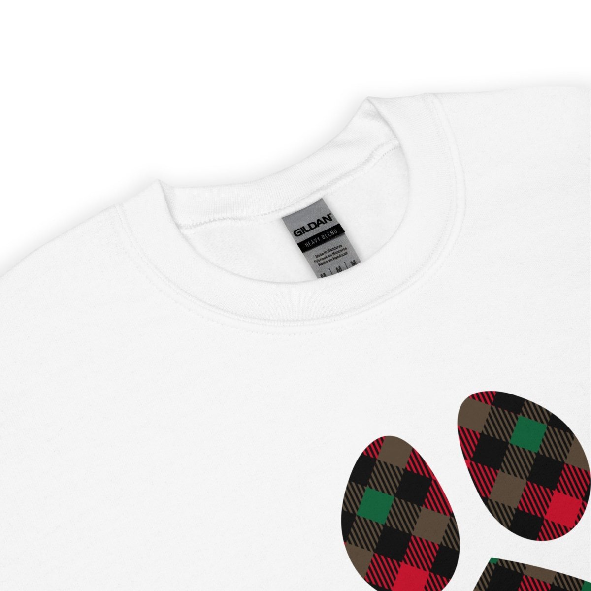 Christmas Plaid Dog Paw Sweatshirt - DoggyLoveandMore