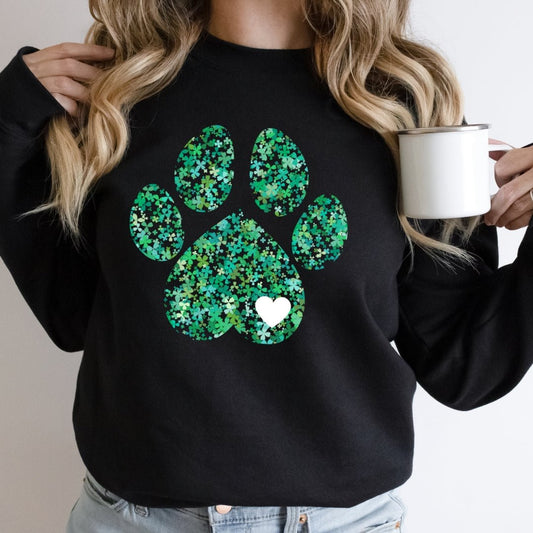 Clover Leaf Dog Paw Sweatshirt - DoggyLoveandMore