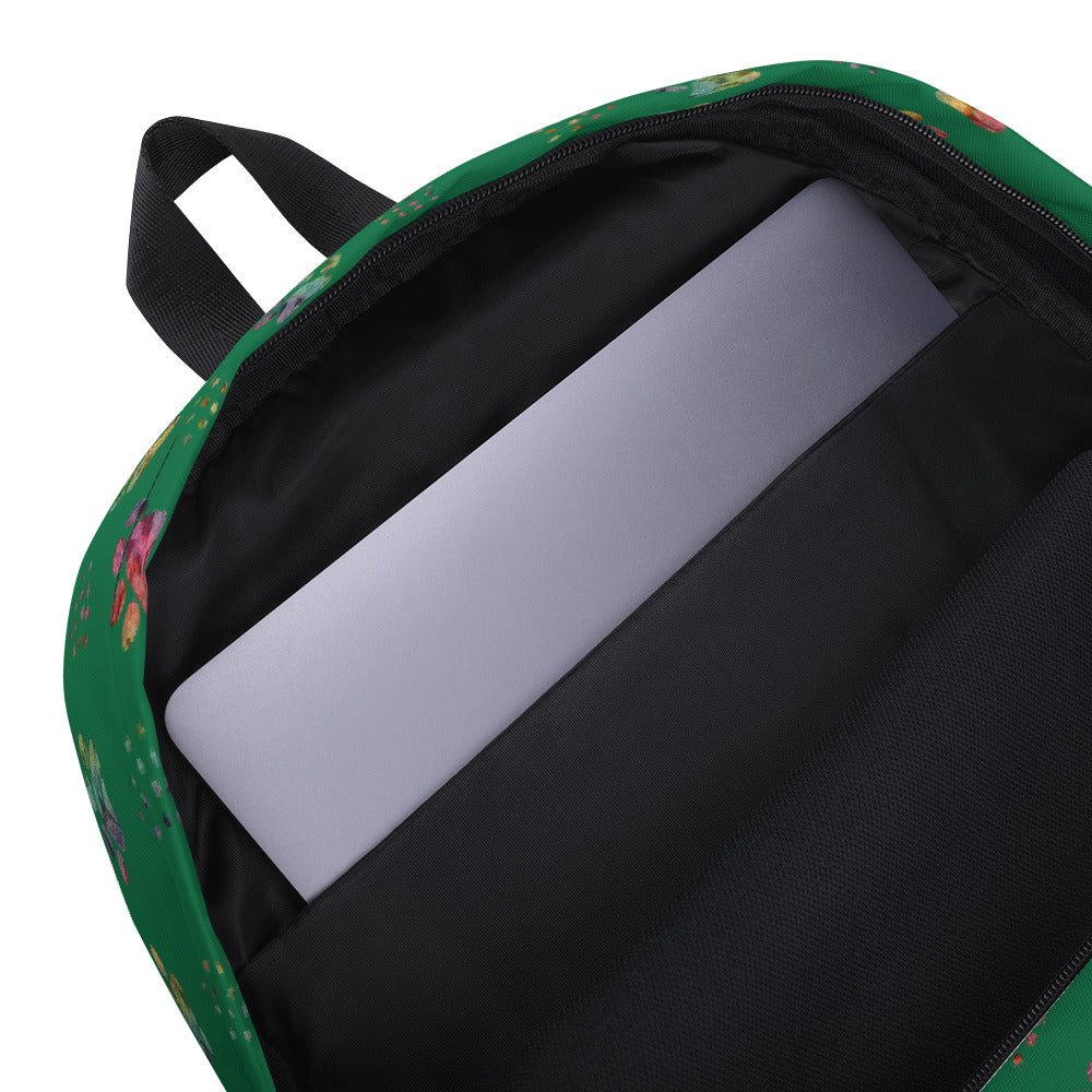Dark Green Paw Prints Backpack - DoggyLoveandMore