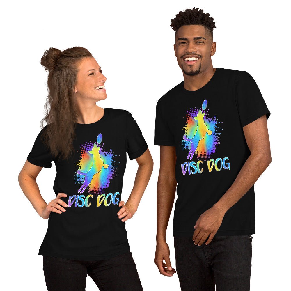 Disc Dog Watercolor T-Shirt - DoggyLoveandMore