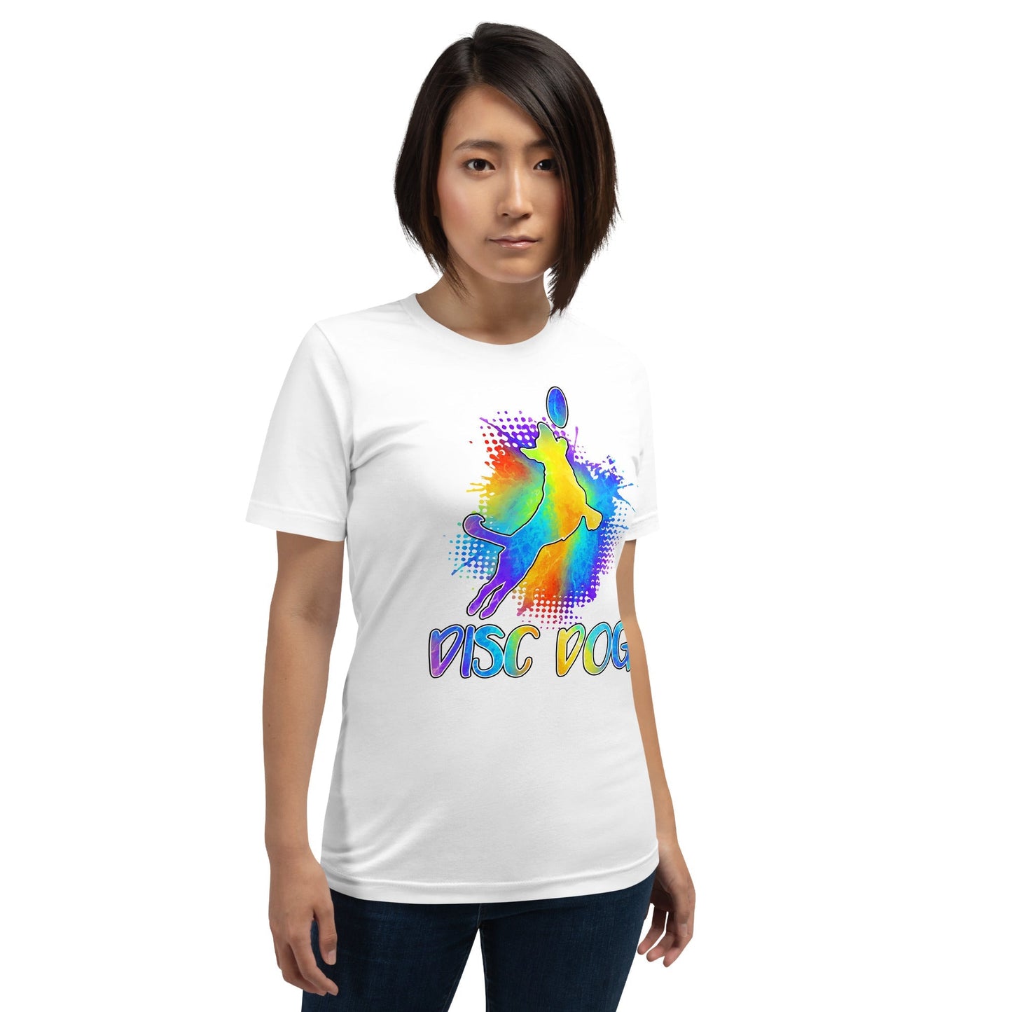 Disc Dog Watercolor T-Shirt - DoggyLoveandMore