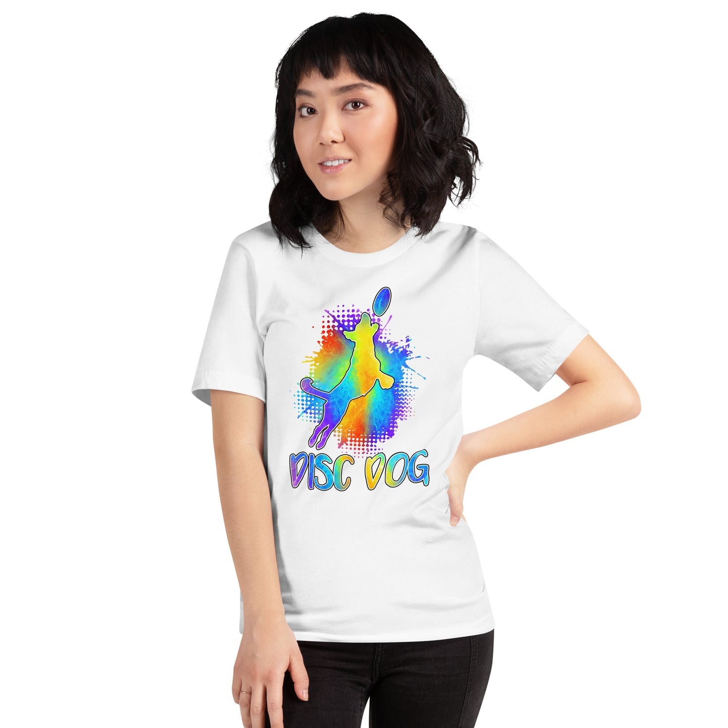 Disc Dog Watercolor T-Shirt - DoggyLoveandMore