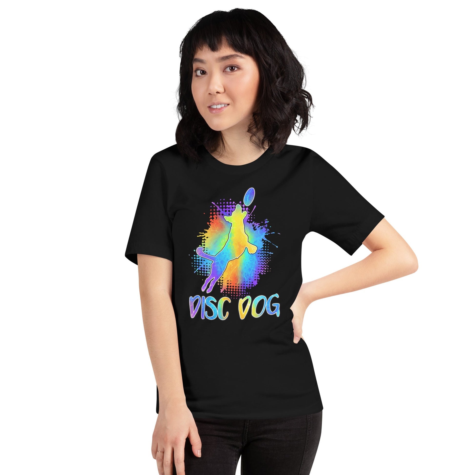 Disc Dog Watercolor T-Shirt - DoggyLoveandMore