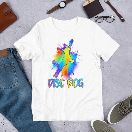 Disc Dog Watercolor T-Shirt - DoggyLoveandMore