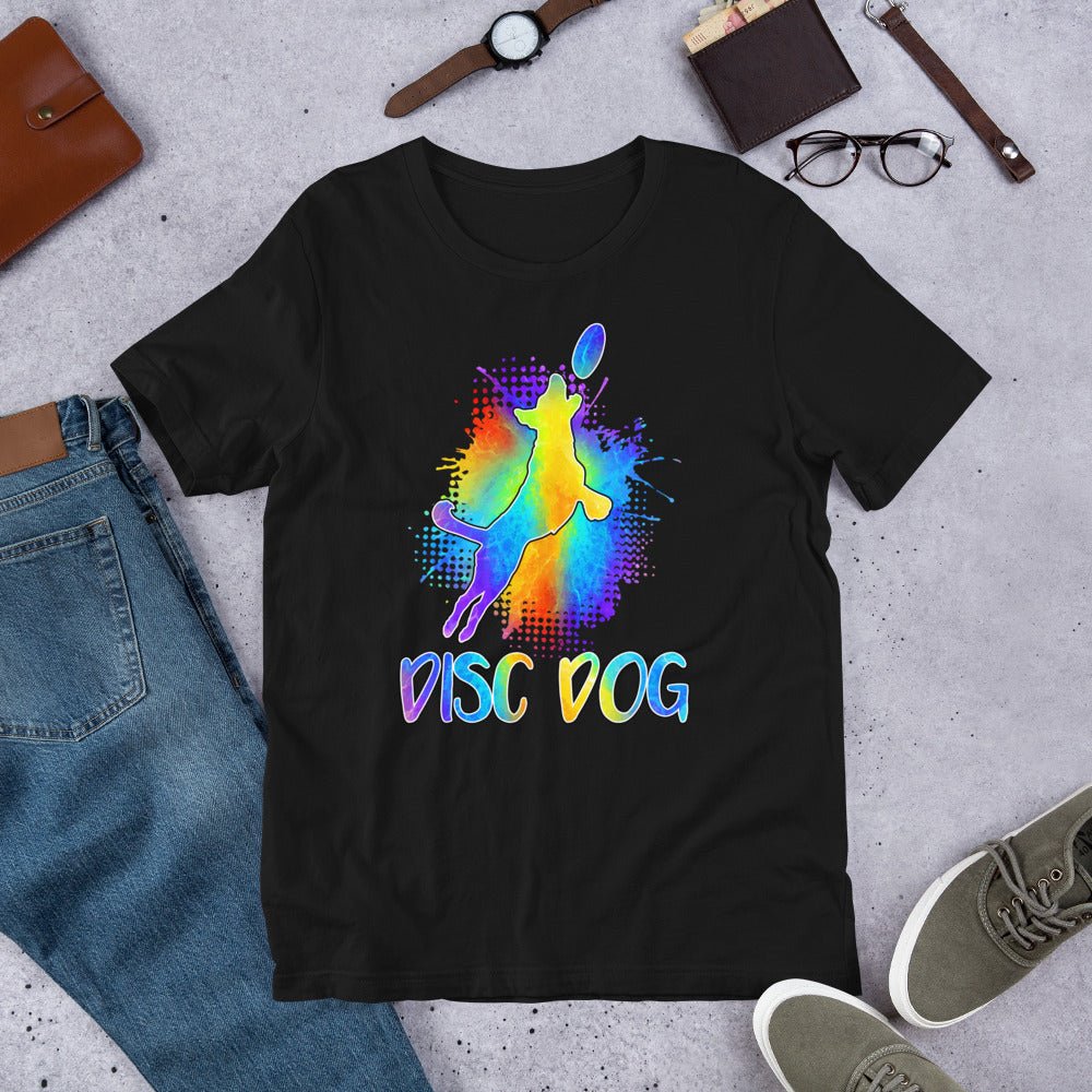 Disc Dog Watercolor T-Shirt - DoggyLoveandMore