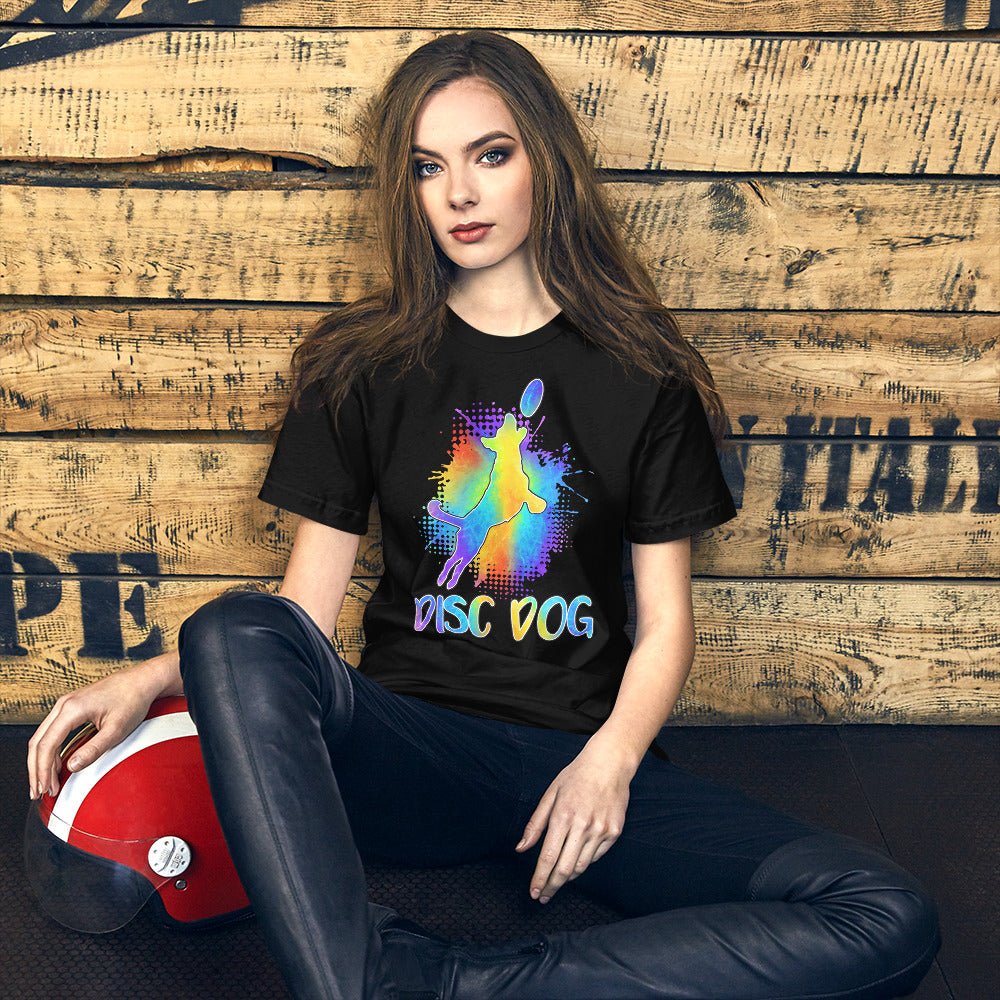 Disc Dog Watercolor T-Shirt - DoggyLoveandMore