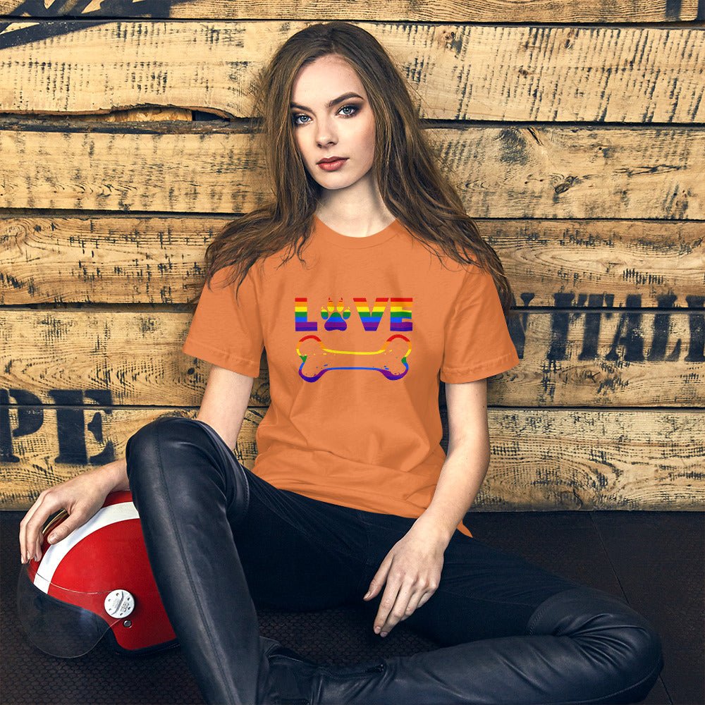Dog Bone Rainbow T-Shirt - DoggyLoveandMore