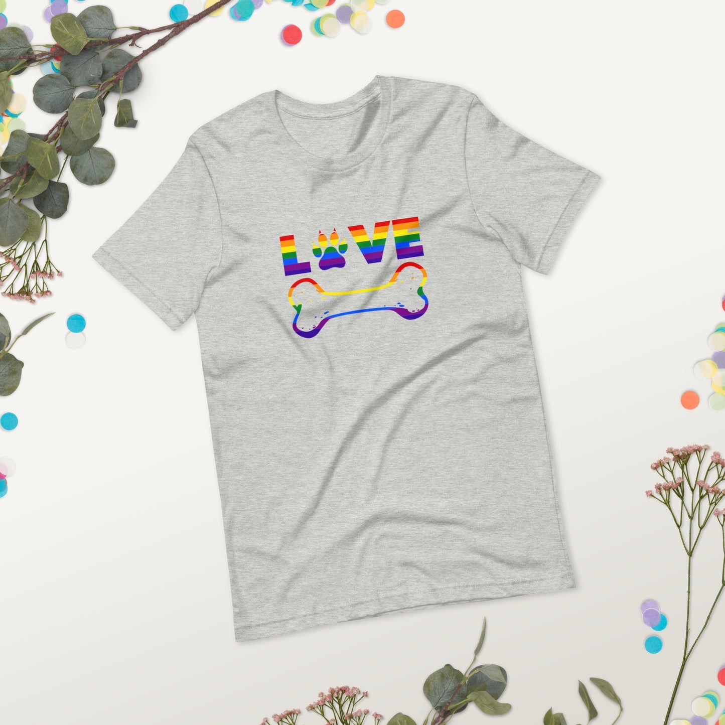 Dog Bone Rainbow T-Shirt - DoggyLoveandMore