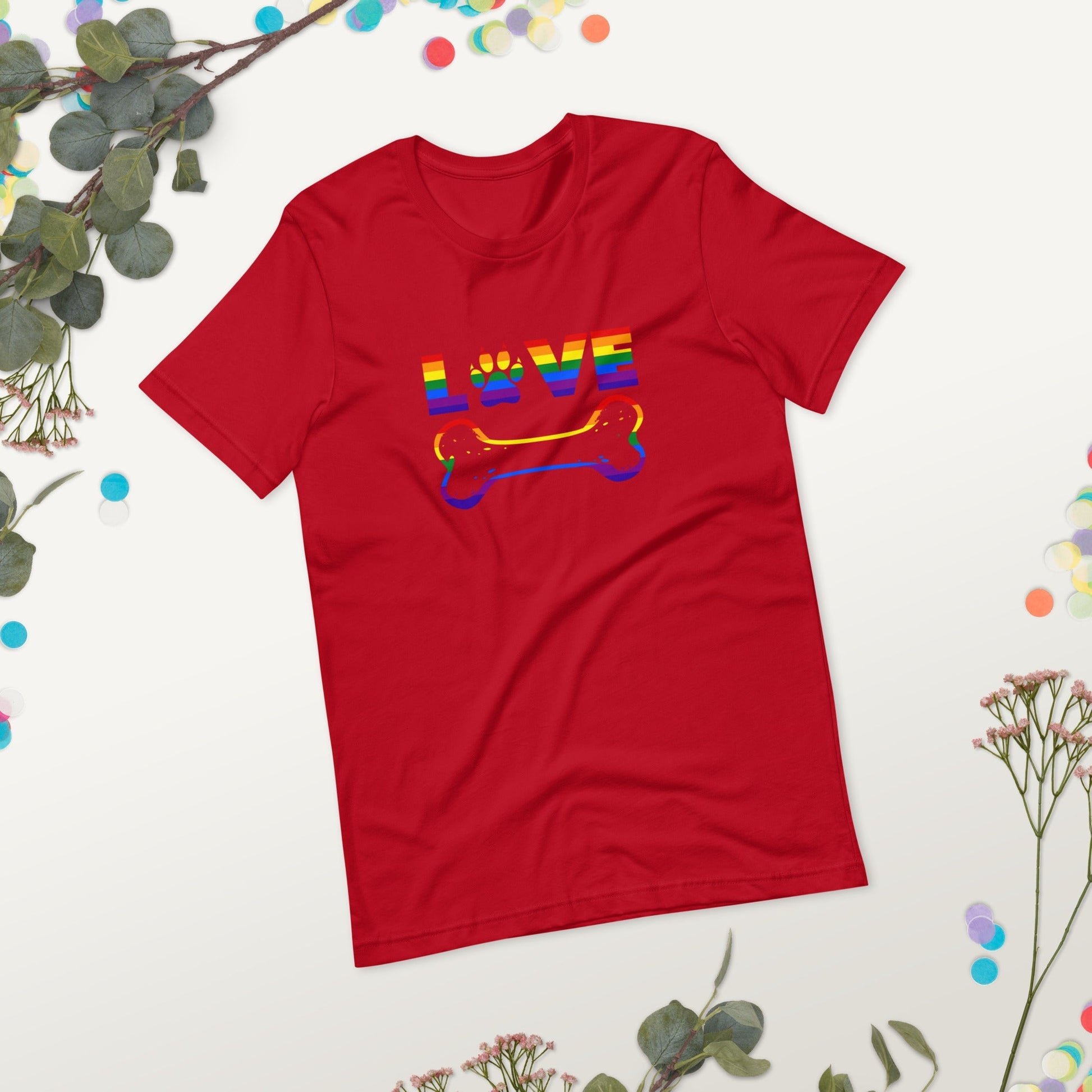 Dog Bone Rainbow T-Shirt - DoggyLoveandMore