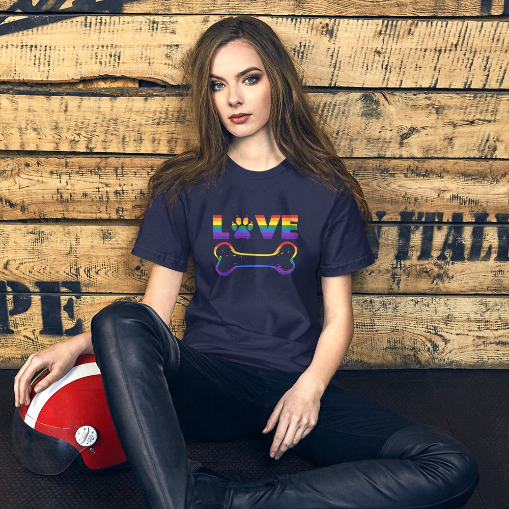 Dog Bone Rainbow T-Shirt - DoggyLoveandMore
