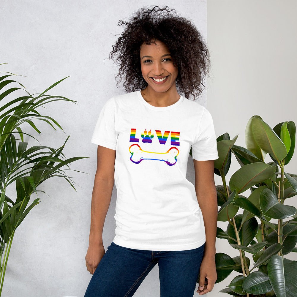 Dog Bone Rainbow T-Shirt - DoggyLoveandMore