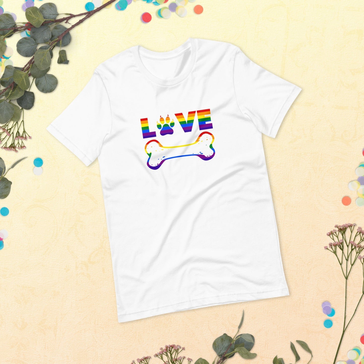 Dog Bone Rainbow T-Shirt - DoggyLoveandMore