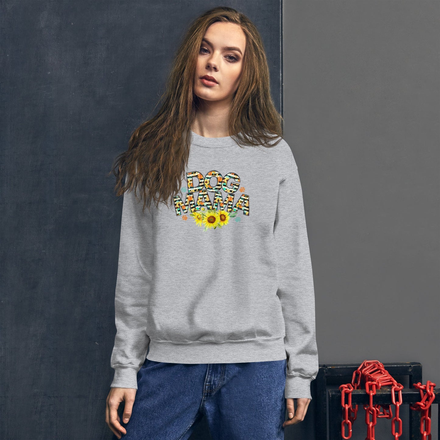 Dog Mama Sunflower Sweatshirt - DoggyLoveandMore