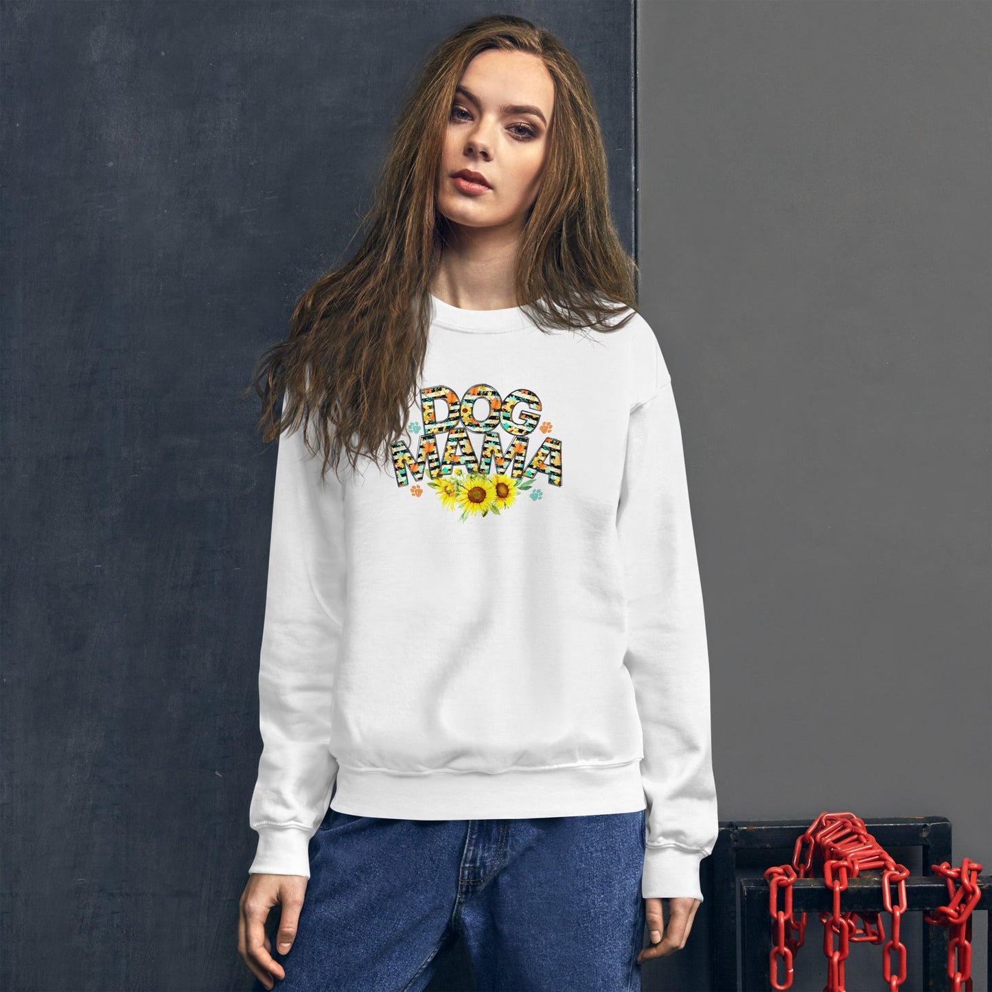 Dog Mama Sunflower Sweatshirt - DoggyLoveandMore