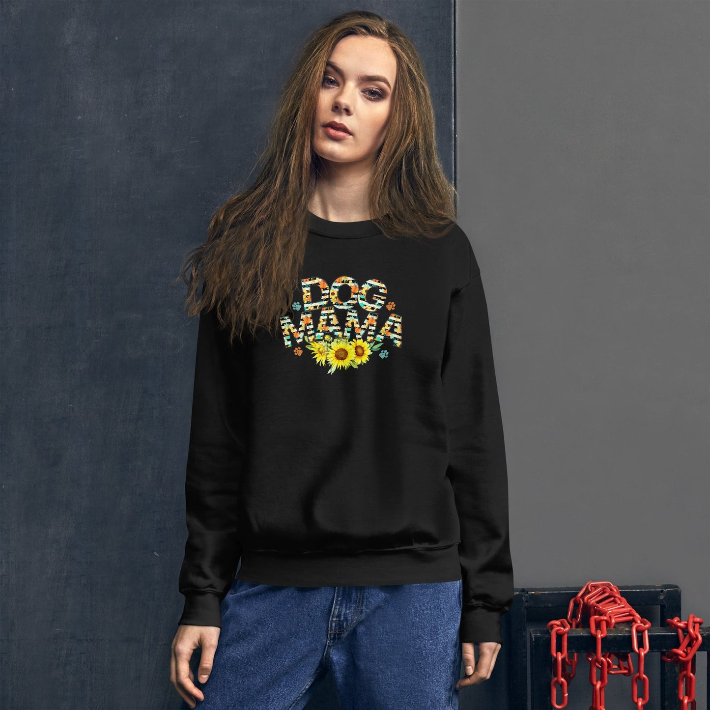 Dog Mama Sunflower Sweatshirt - DoggyLoveandMore