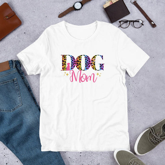 Dog Mom Leopard and Stars T-Shirt - DoggyLoveandMore